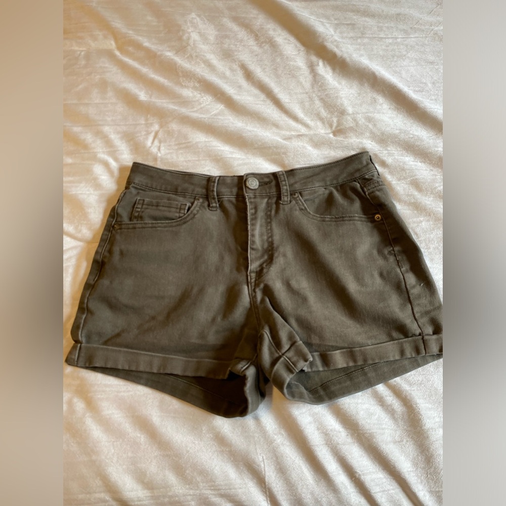 Dark green jean shorts